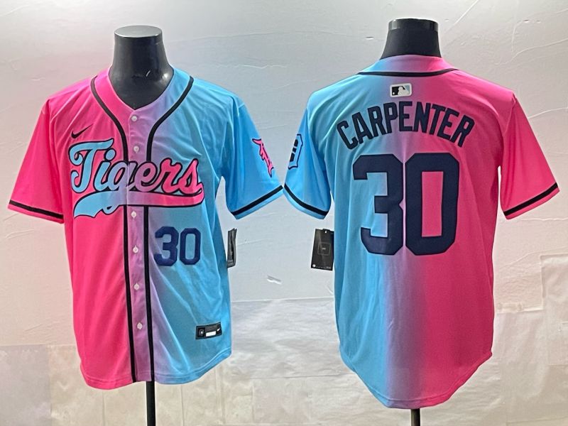 Men 2025 Detroit Tigers #30 Carpenter Blue pink Game Nike MLB Jersey style 03->detroit tigers->MLB Jersey